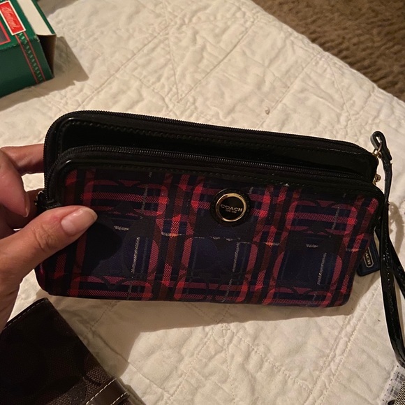 Coach Tartan Plaid Wristlet EUC